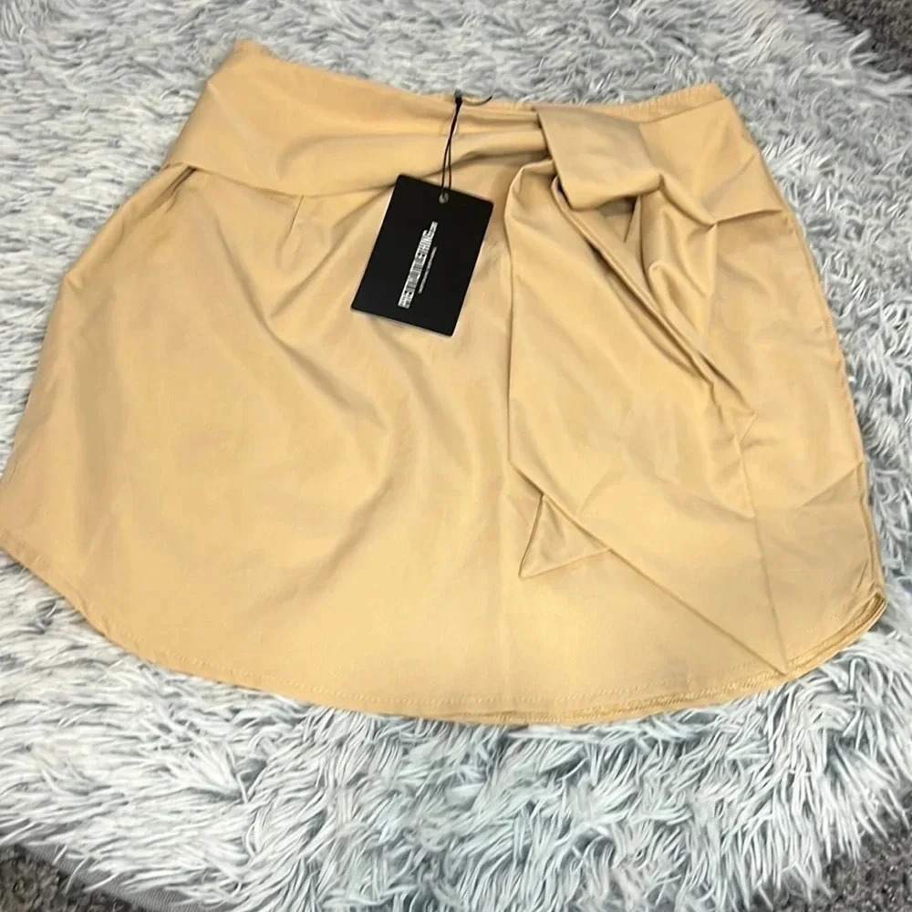 PRETTY Little Things Tan Mini Skirt with Tie Size 6